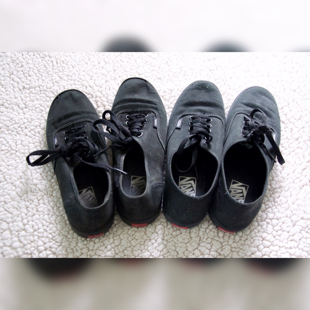 All Black Vans (2 Pairs) Size 8 Women's (6.5 Mens)